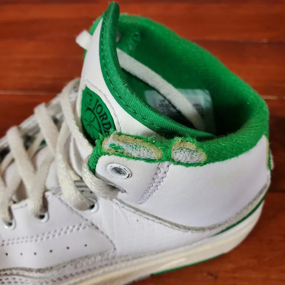 Nike Air Jordan 2 Retro Shoes Toddler 10.5C White Green Sneakers DQ8564-103